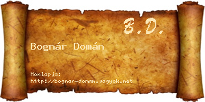 Bognár Domán névjegykártya